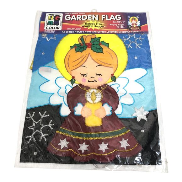 Christmas Garden Flag Praying Angel 13.5x18 Small Decorative Applique House Flag - Picture 1 of 7